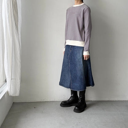 R&D.M.Co  ボーダープルオーバーシャツ