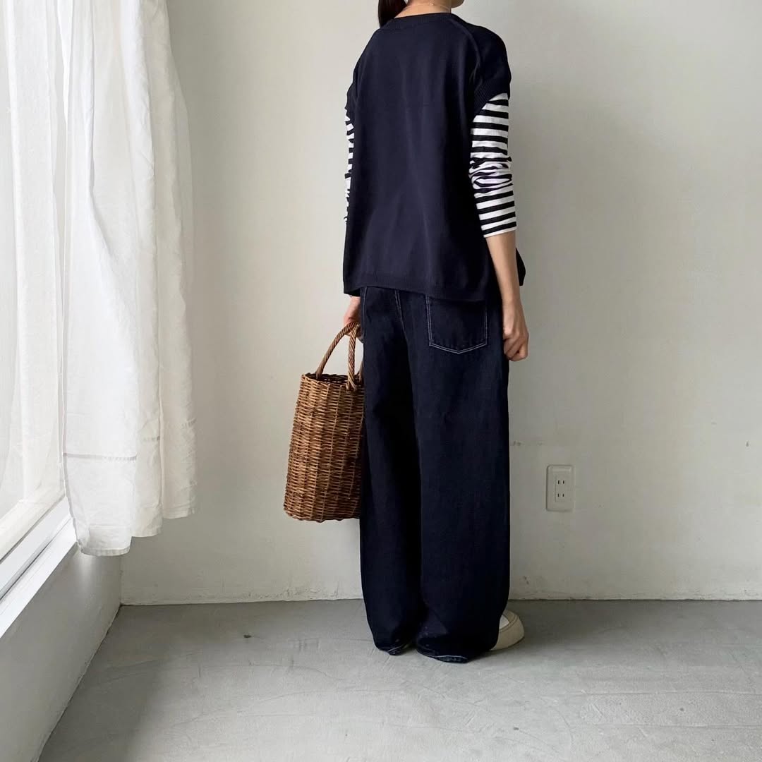 homspun  コットンコードベスト　ネイビー