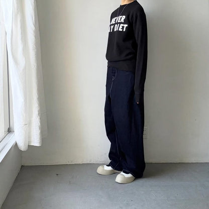 R&D.M.Co  NEVER SAY DIET スウェットシャツ　ブラック