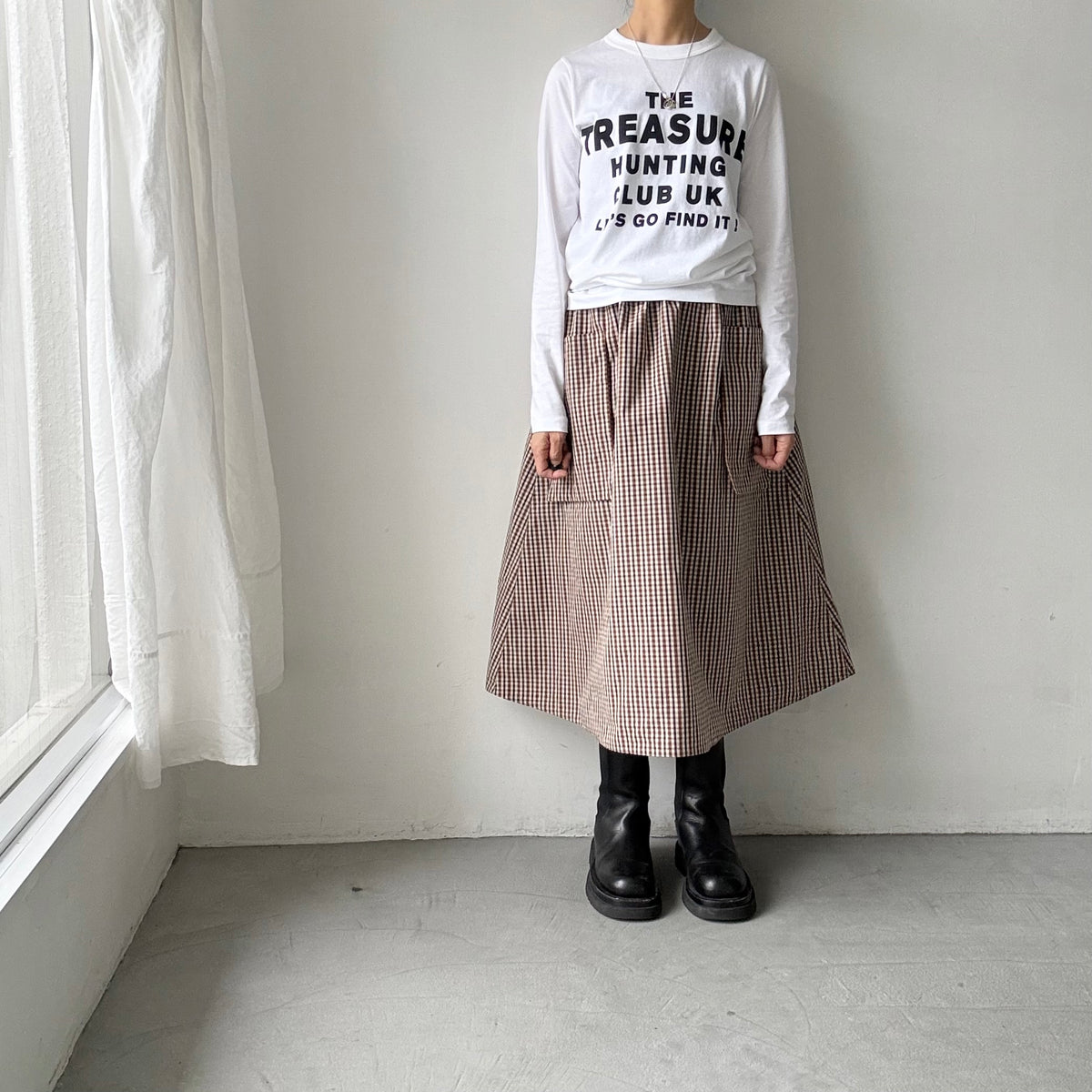R&D.M.Co トレジャーハンティング長袖Tシャツ　ホワイト