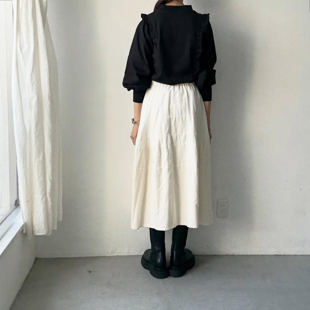 MAGALI コットン天竺ショルダーフリルカットソー