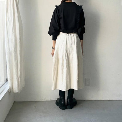 MAGALI コットン天竺ショルダーフリルカットソー