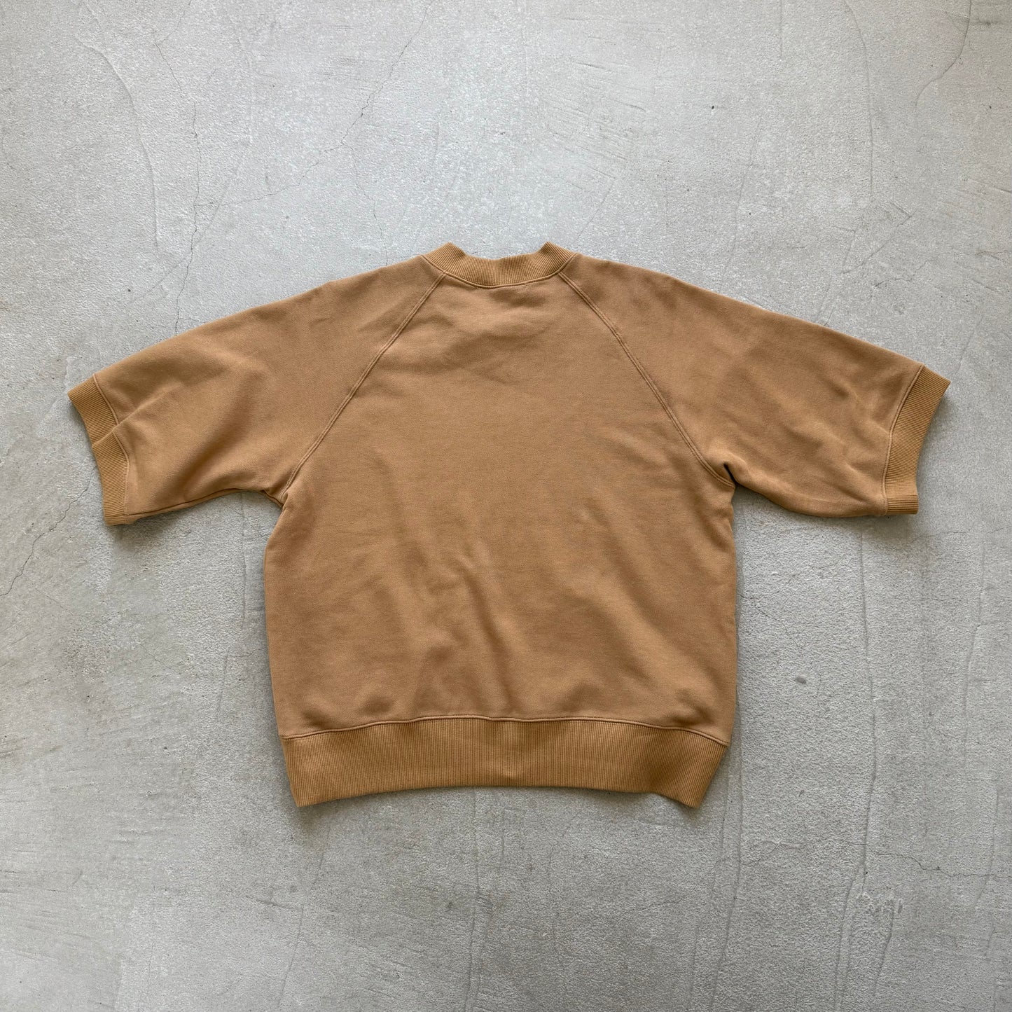 atelier naruse  コットン半袖スウェットシャツ　キャメル