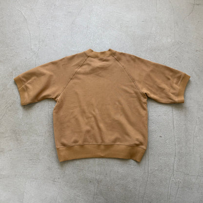 atelier naruse  コットン半袖スウェットシャツ　キャメル