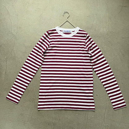 R&D.M.Co ガーゼボーダー長袖Tシャツ　プラム　Mサイズ