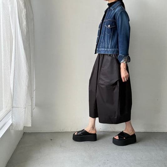 TENNE HANDCRAFTED MODERN ビッグポケットキュロット　ブラック