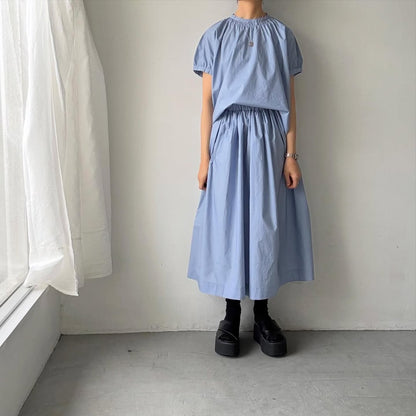 🟡週末入荷分予約受付中🟡cion  コットンシャーリングブラウス　サックスブルー