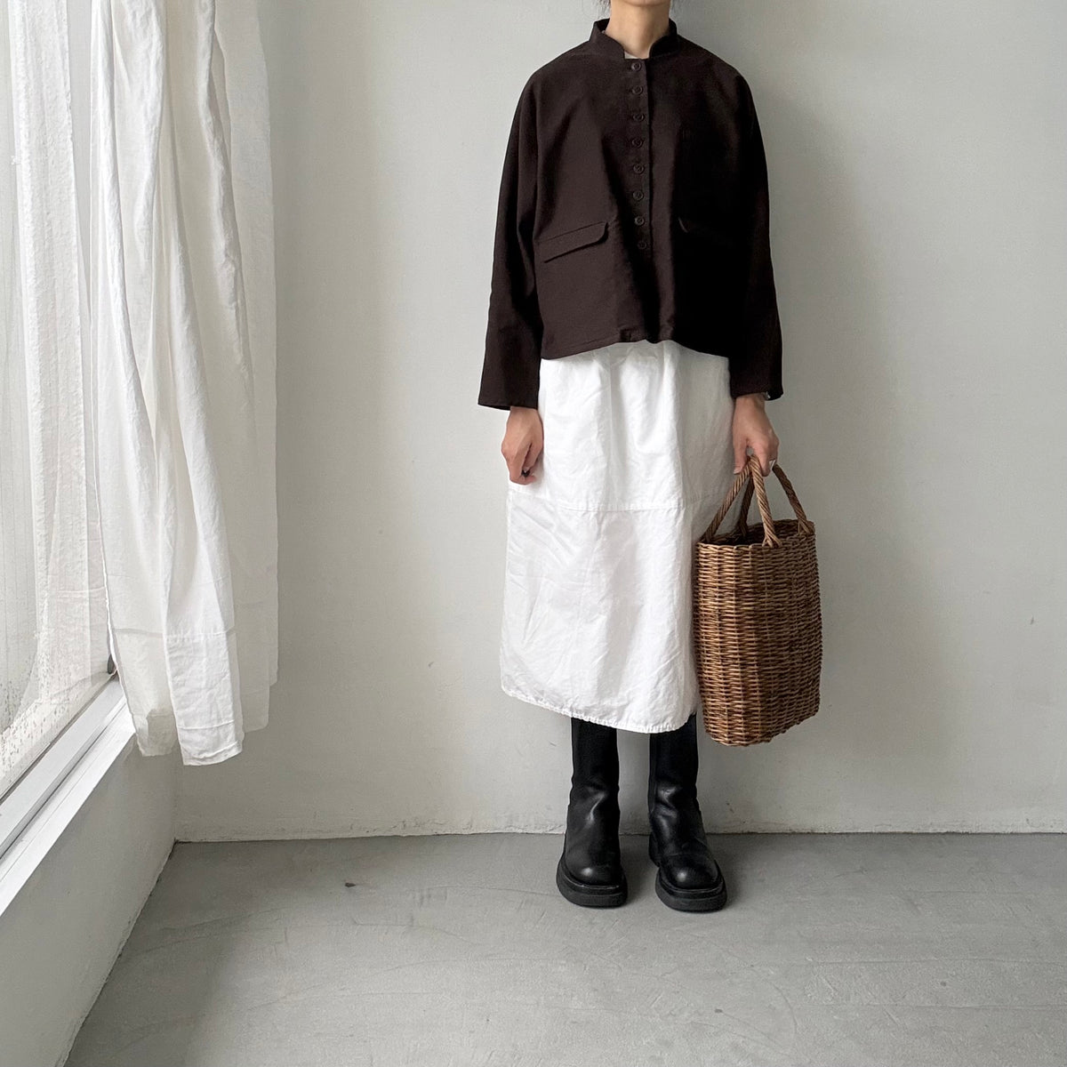 atelier d'antan Taineコットンジャケット　ダークブラウン