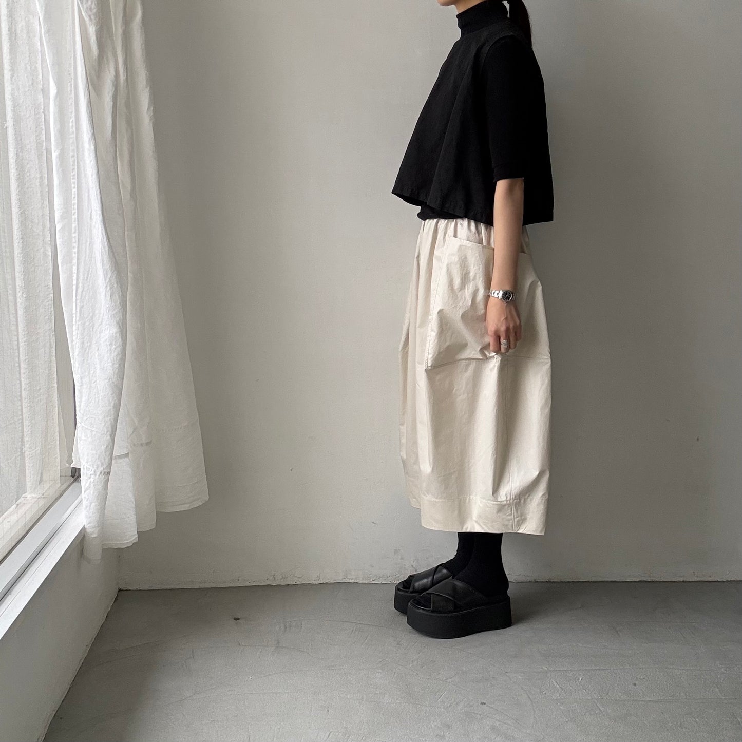 TENNE HANDCRAFTED MODERN ビッグポケットキュロット　ベージュ