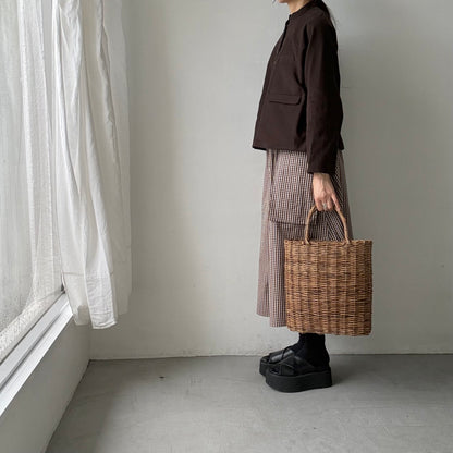 atelier d'antan Taineコットンジャケット　ダークブラウン