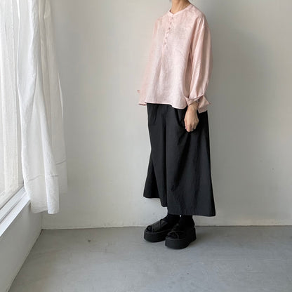atelier naruse  リネンスモックブラウス　ペールピンク