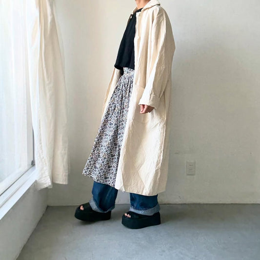 jujudhau コットンカラードコート