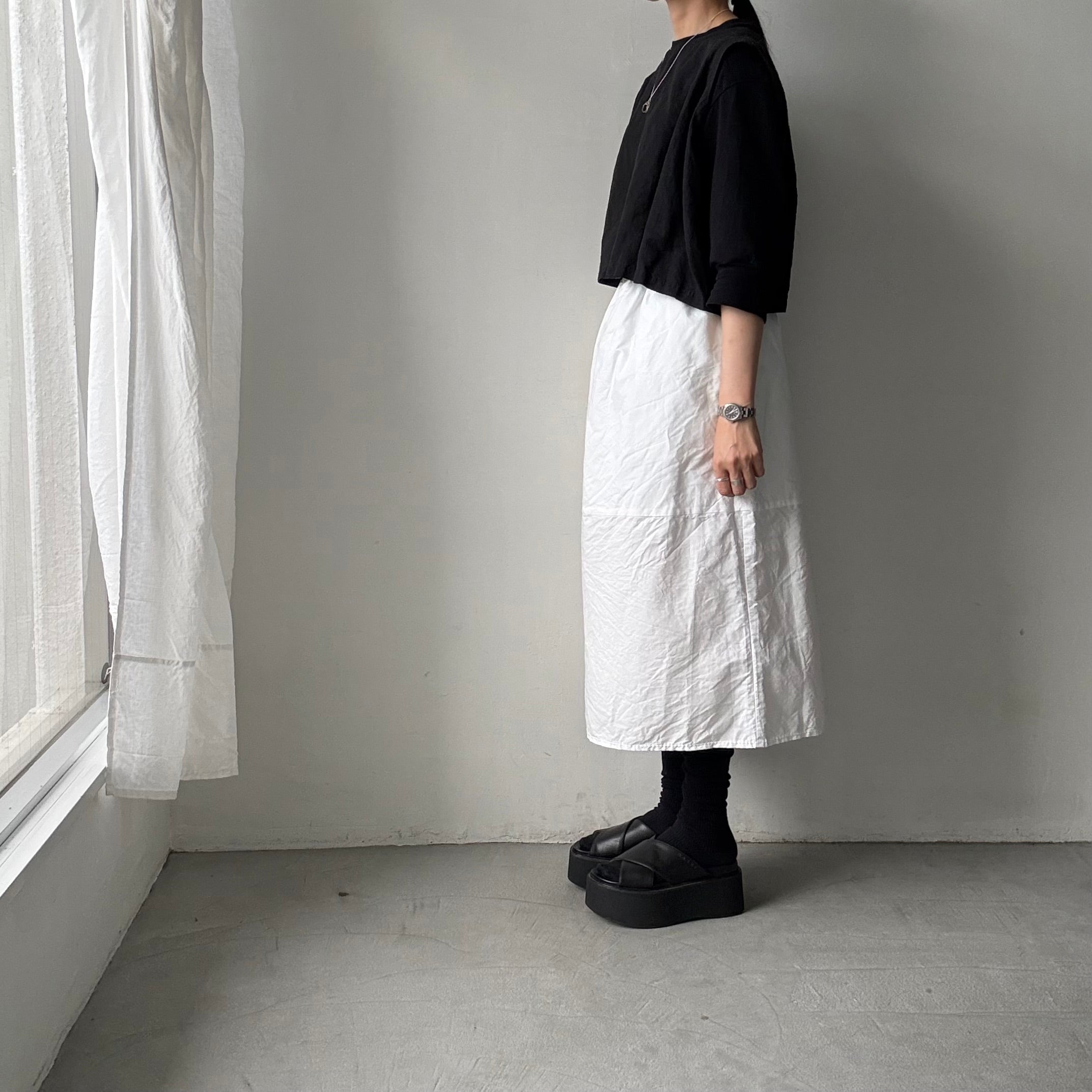 homspun コットンラミーマット2重スカート ホワイト – blanc