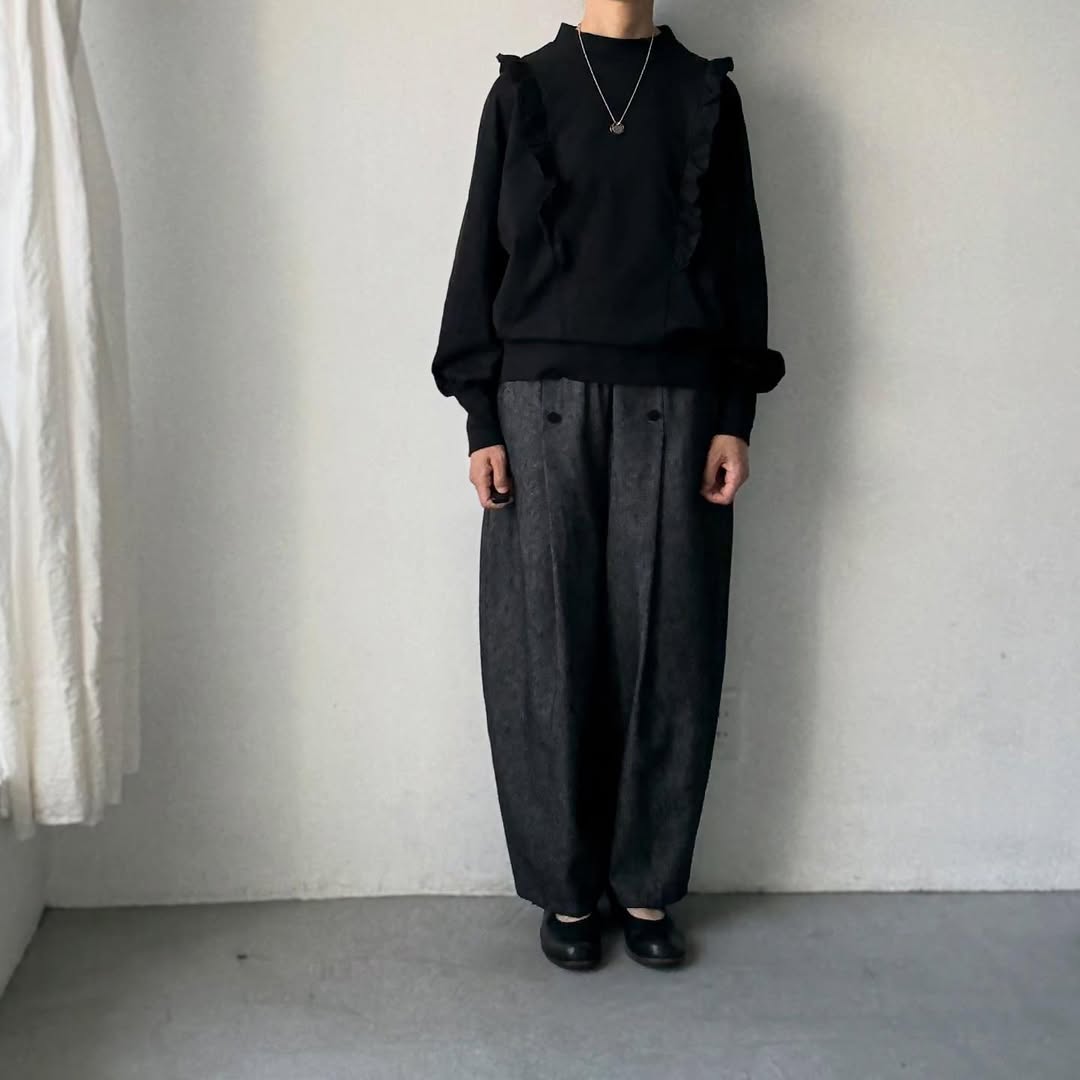 MAGALI コットンリネンデニムマリンパンツ