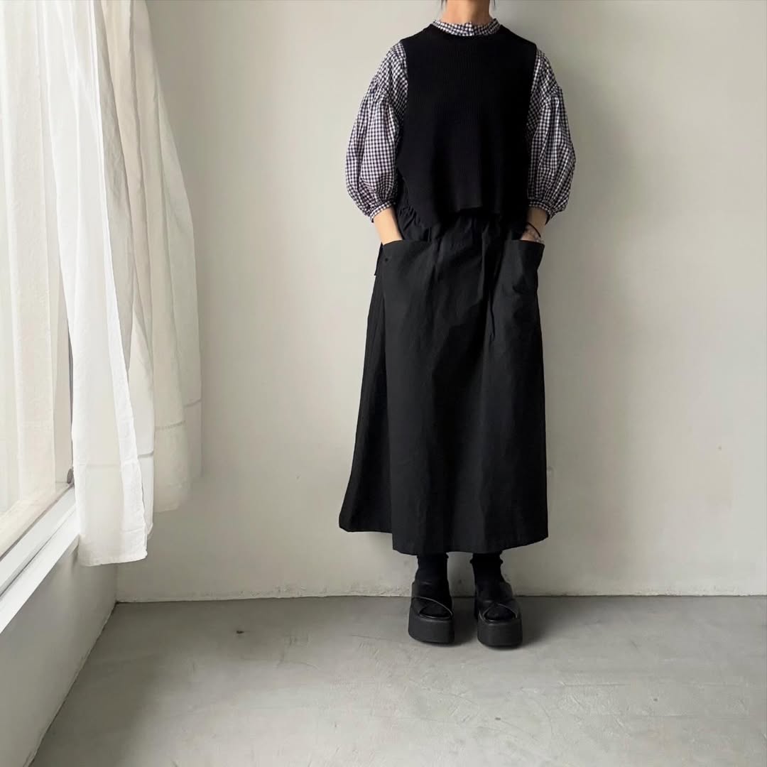 homspun  ギンガムパフスリーブブラウス