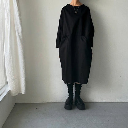 jujudhau コットンツイルイージードレス