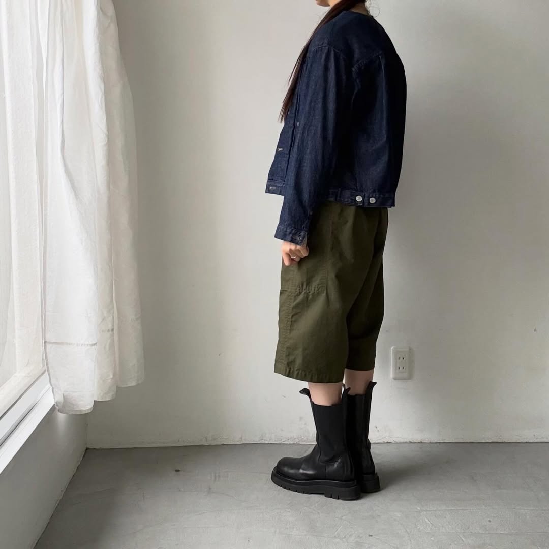 homspun  リップストップハーフパンツ　オリーブ