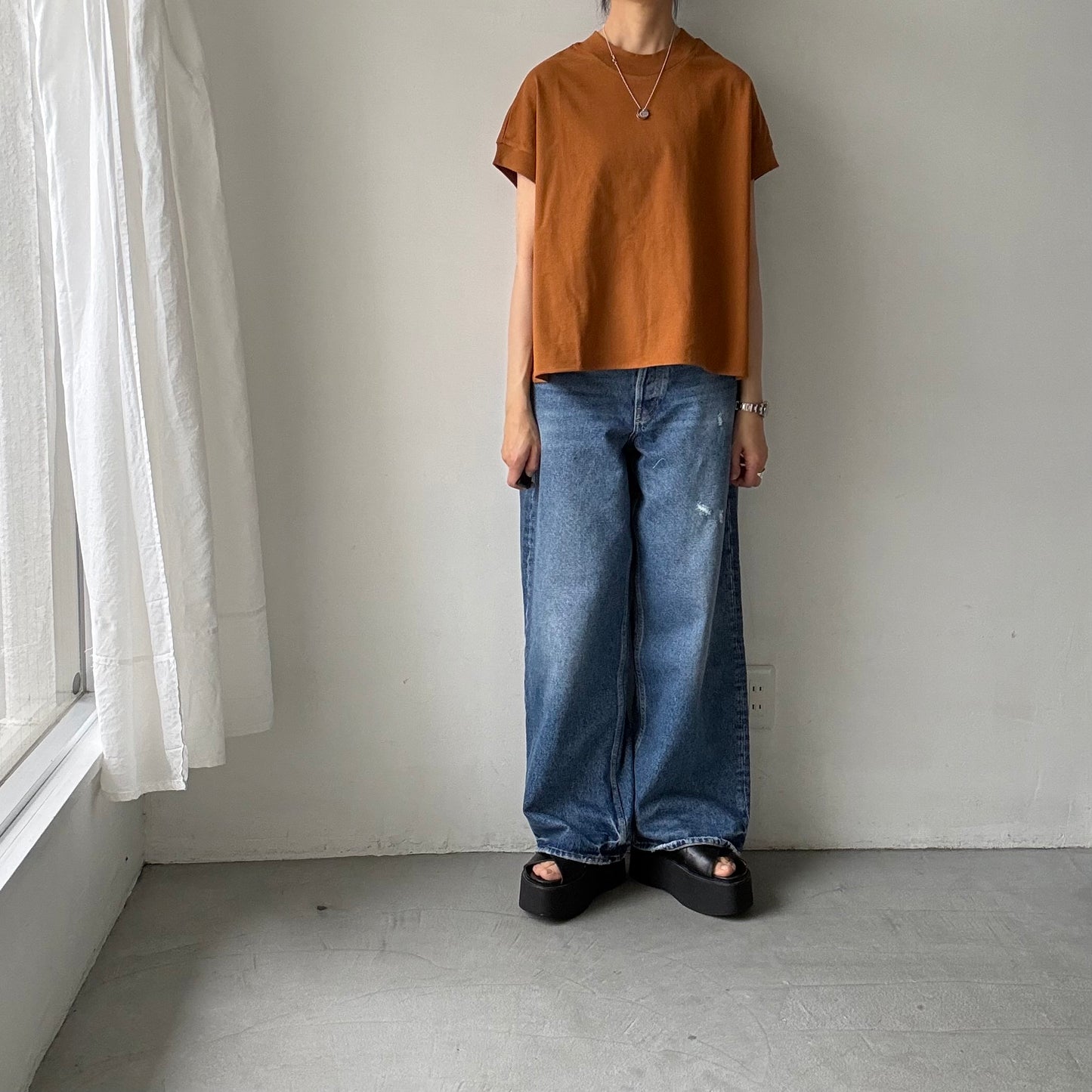 atelier d'antan Borel コットンジャージーノースリーブプルオーバー(ベスト)  コニャック