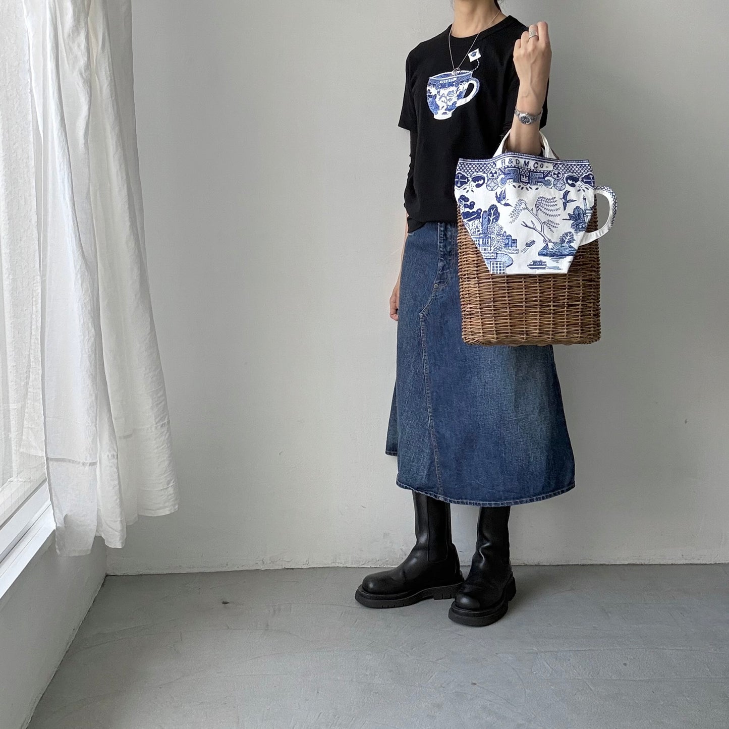 R&D.M.Co   BLUE WILLOWミルクティーTシャツ