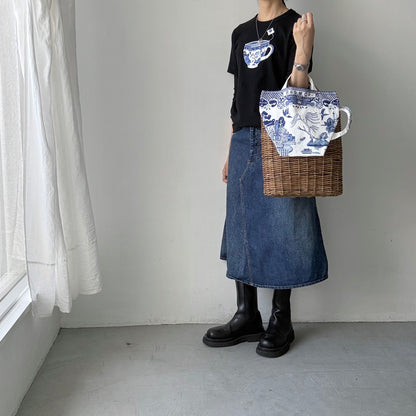 R&D.M.Co   BLUE WILLOWミルクティーTシャツ