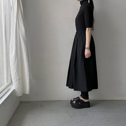 Linenya  コットンタックスカート　ブラック