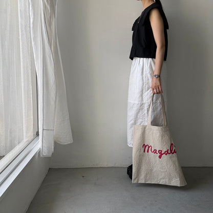 MAGALI   キャンバスコットンリネントートバッグ　ナチュラル