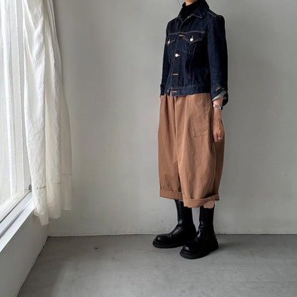 atelier d'antan Perriereコットンワイドパンツ　カーキ