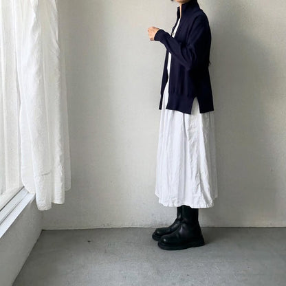 homspun ソフトコットンジップアップカーディガン　ネイビー