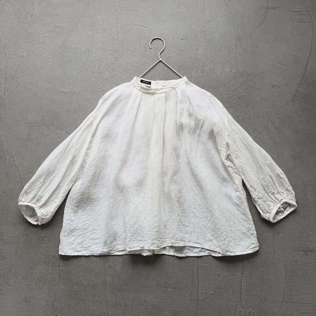 R&D.M.Co  リネンヘンプスモックブラウス　オフホワイト