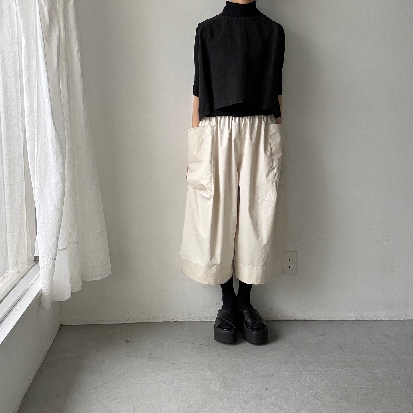 TENNE HANDCRAFTED MODERN ビッグポケットキュロット　ベージュ