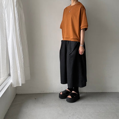 atelier d'antan  Bordet コットンジャージー５分袖プルオーバー　コニャック