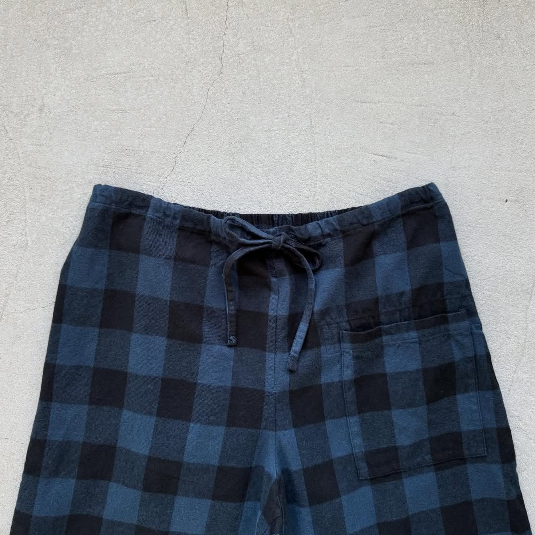 homspun ブロックチェックルームウェアセット　ネイビー×ブラック