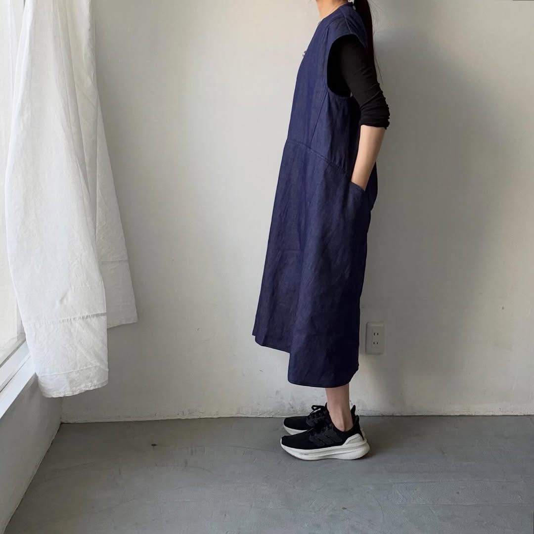 R&D.M.Co コットンデニムハンチドバックドレス