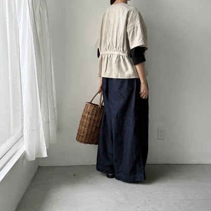 MAGALI  トリプルウォッシュリネンカシュクールジレ　ナチュラル