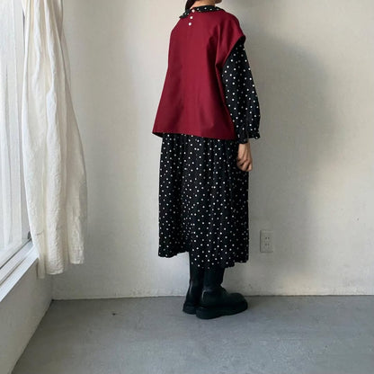 Linenya  ウール混ベスト　レッド
