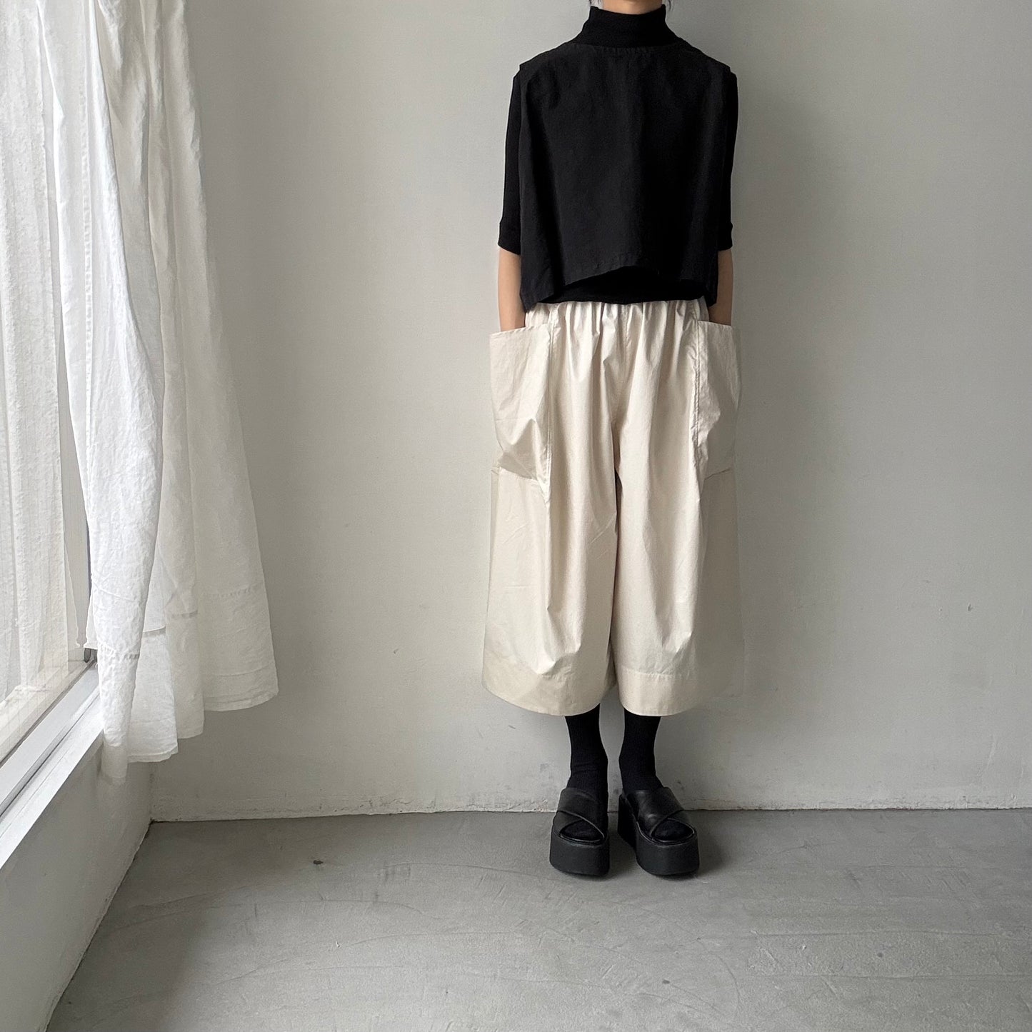 TENNE HANDCRAFTED MODERN ビッグポケットキュロット　ベージュ