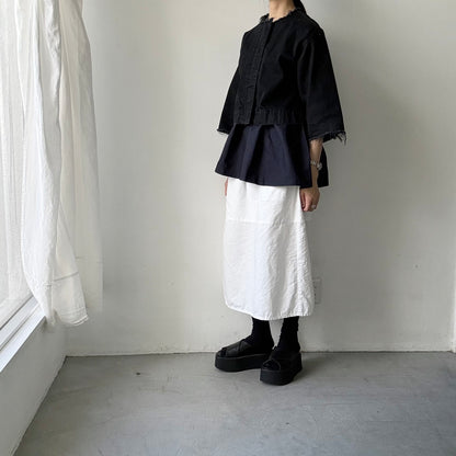 homspun  ワッフルノースリーブプルオーバー　ネイビー×ネイビー