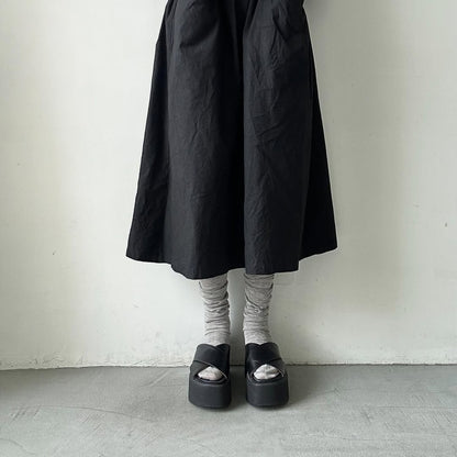 atelier naruse  リネン天竺ハイソックス　ミドルグレー