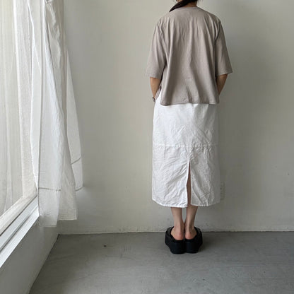 homspun 天竺5分袖カーディガン　ライトグレー