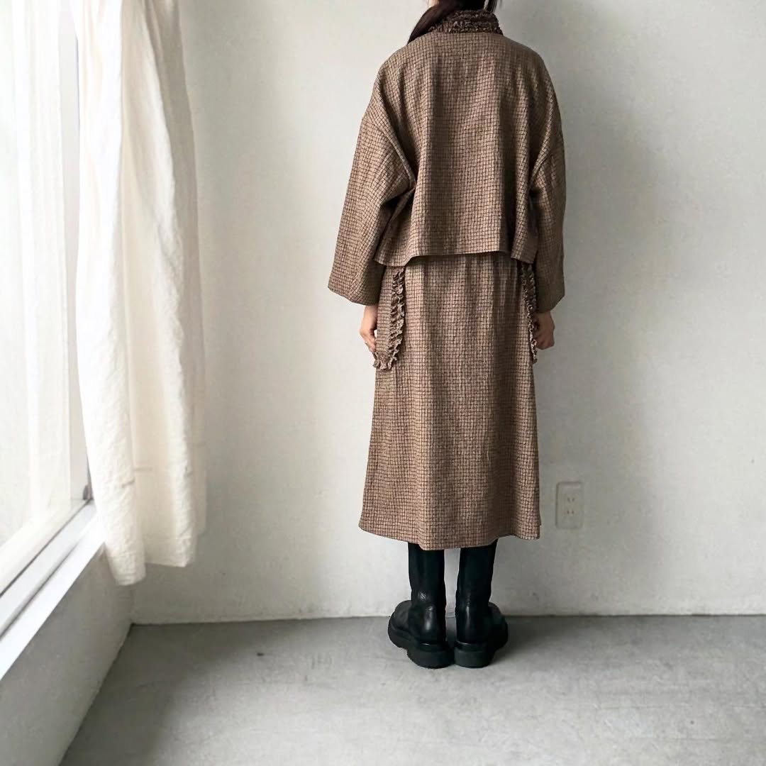 R&D.M.Co  フリルデコレーションジャケット　チェック