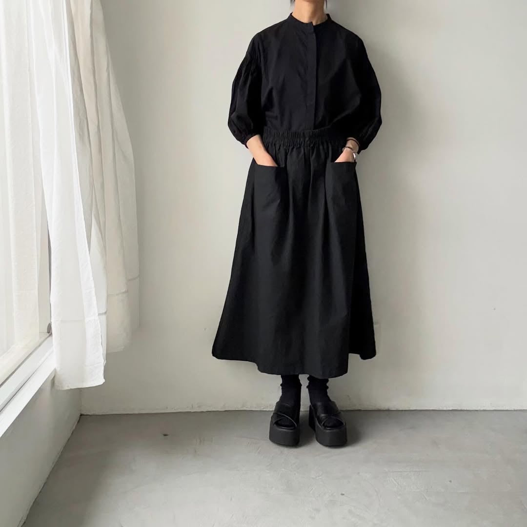homspun  無地パフスリーブブラウス