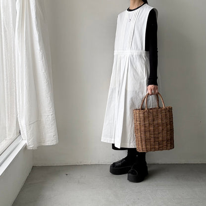 atelier d'antan ×blanc  kobell コットンエプロンドレス　ホワイト