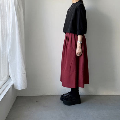 MAGALI オールドコットンラップ風スカート　レッド