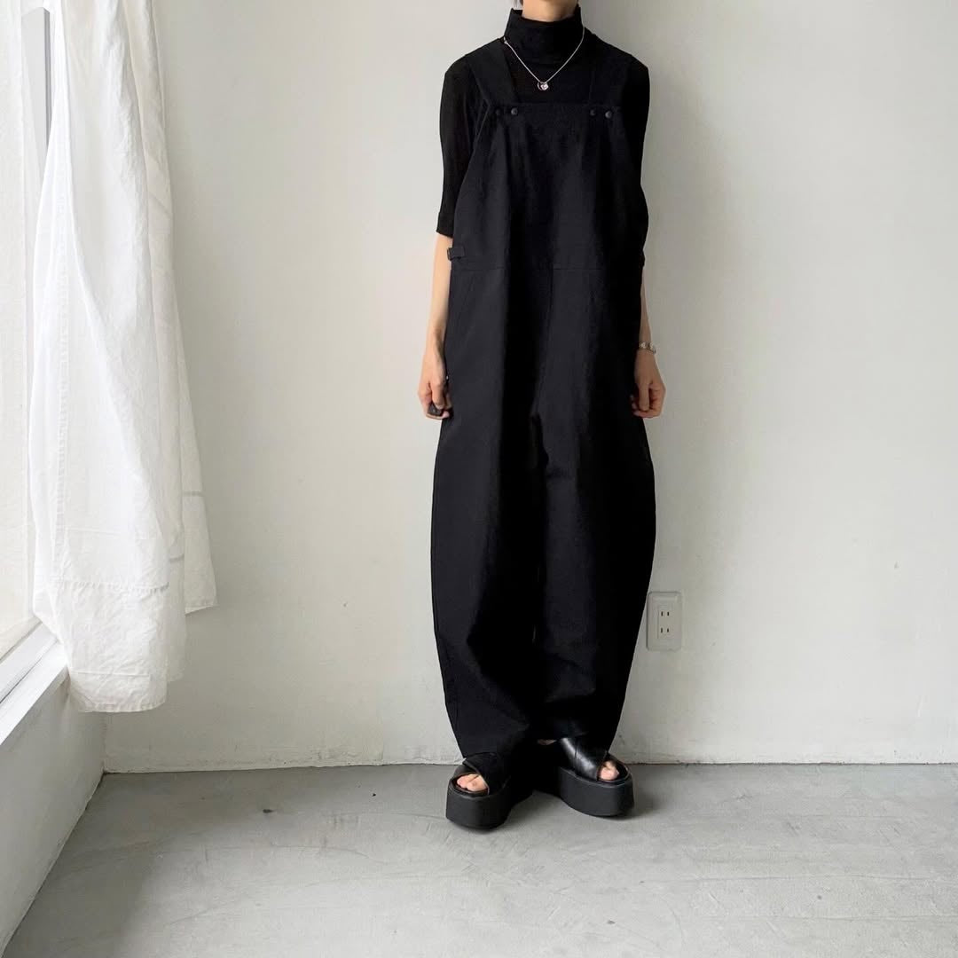 atelier naruse コットンリネンスラブオーバーオール