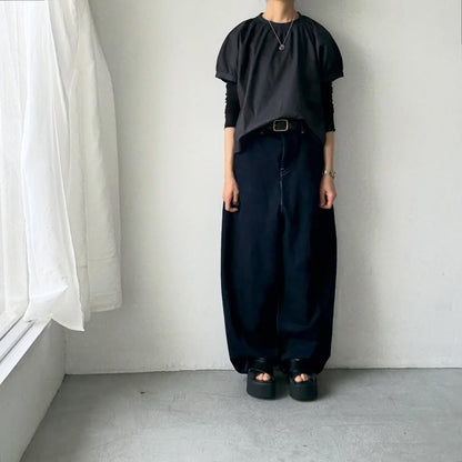 🟡週末入荷分予約受付中🟡cion  コットンシャーリングブラウス　　　ブラック