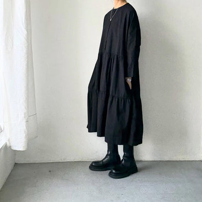 jujudhau デッドストックコットンティアードドレス　ブラック