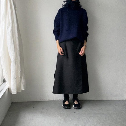 homspun ラムフリンジネックウォーマー　ネイビー