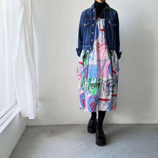 ayanoguchiaya　アートワークプリント2wayスカートドレス