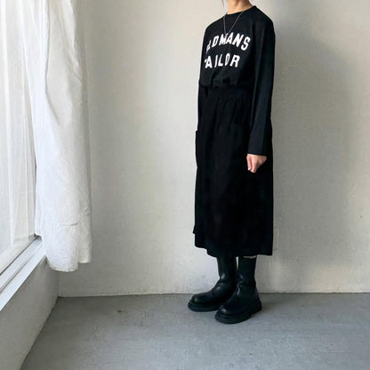 OLDMANS TAILOR OMTラバープリント長袖Tシャツ　ブラック