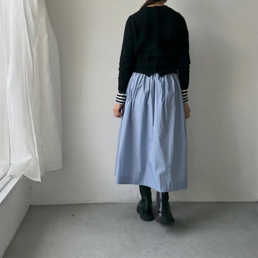 🟡週末入荷分予約受付中🟡cion  コットンシャーリングギャザースカート　サックスブルー